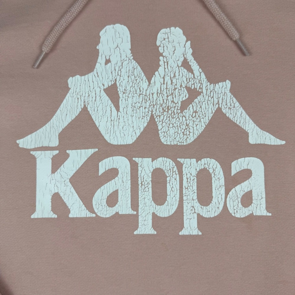 Kappa Pink Hoodie Women's Medium Logo Tape Hooded Sweatshirt Casual Streetwear - Picture 5 of 12